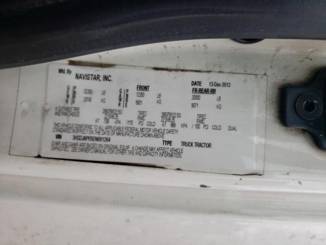 3HSDJAPR5EN091264 - 2014 INTERNATIONAL PROSTAR WHITE photo 10