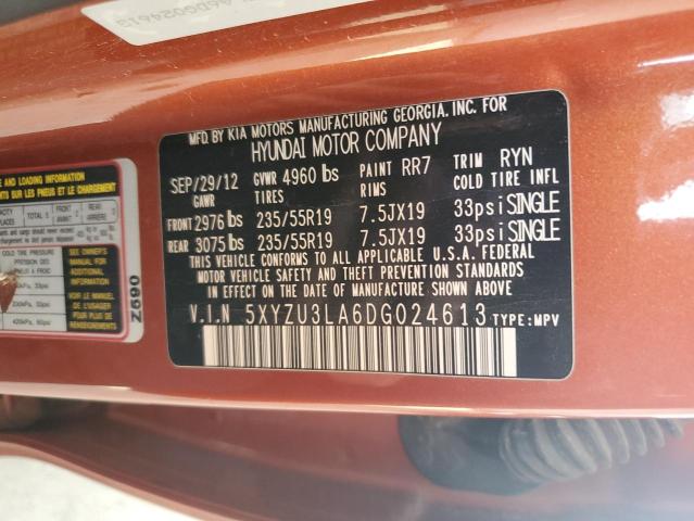 5XYZU3LA6DG024613 - 2013 HYUNDAI SANTA FE SPORT Orange photo 13