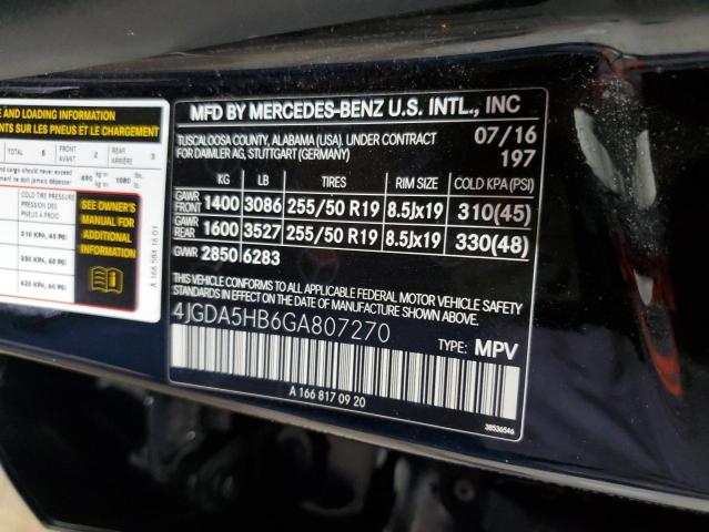 4JGDA5HB6GA807270 - 2016 MERCEDES-BENZ GLE 350 4MATIC BLACK photo 13