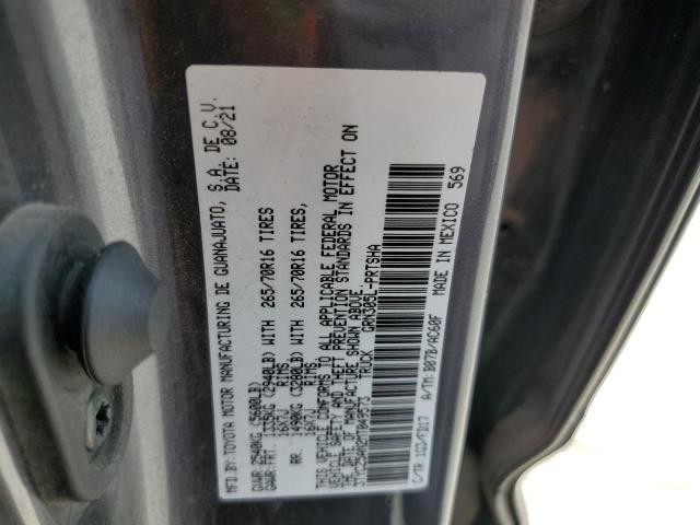 3TYCZ5AN2MT049573 - 2021 TOYOTA TACOMA DOUBLE CAB GRAY photo 12