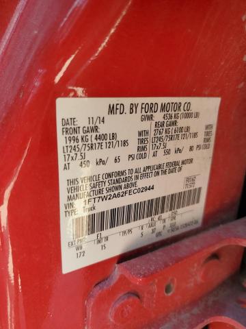 1FT7W2A62FEC02944 - 2015 FORD F250 SUPER DUTY RED photo 12