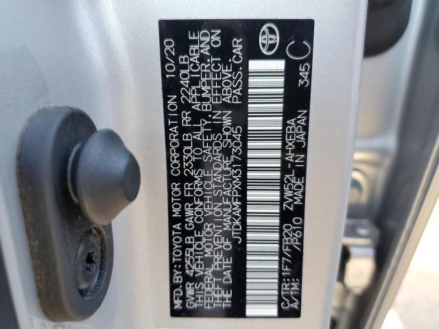 JTDKAMFPXM3173045 - 2021 TOYOTA PRIUS PRIM LE SILVER photo 12