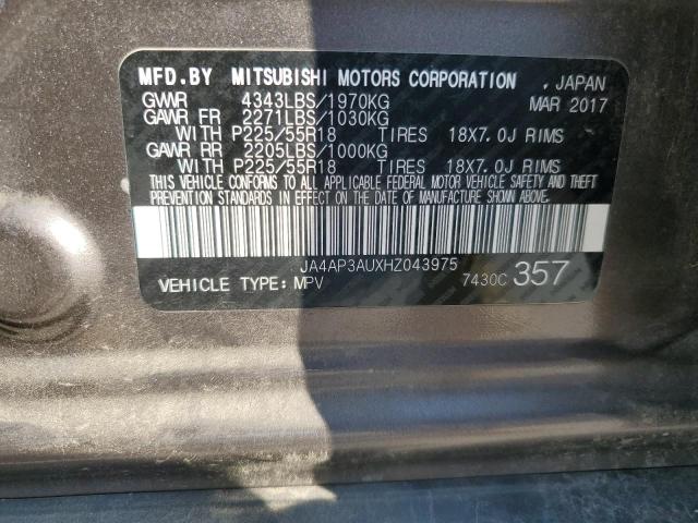 JA4AP3AUXHZ043975 - 2017 MITSUBISHI OUTLANDER ES 棕色 照片 13