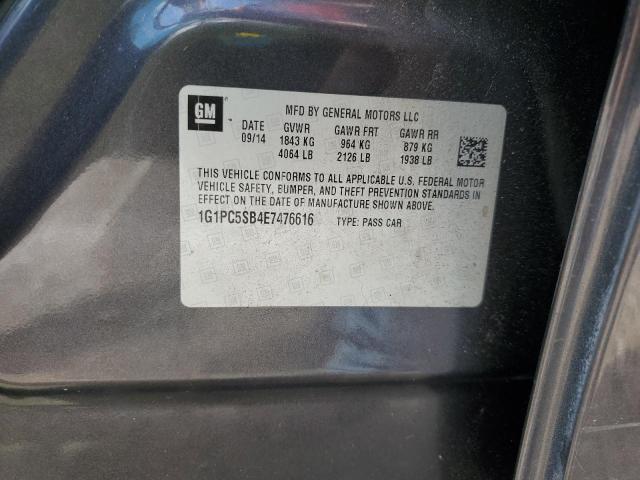 1G1PC5SB4E7476616 - 2014 CHEVROLET CRUZE LT 灰色 照片 12