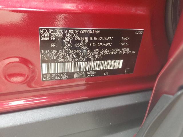 JTMP1RFV9LD065333 - 2020 TOYOTA RAV4 XLE RED photo 13
