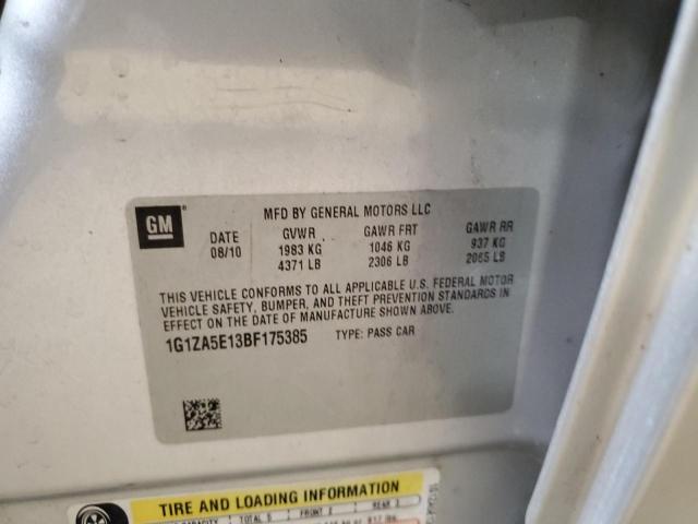 1G1ZA5E13BF175385 - 2011 CHEVROLET MALIBU LS ვერცხლისფერი ფოტო 12