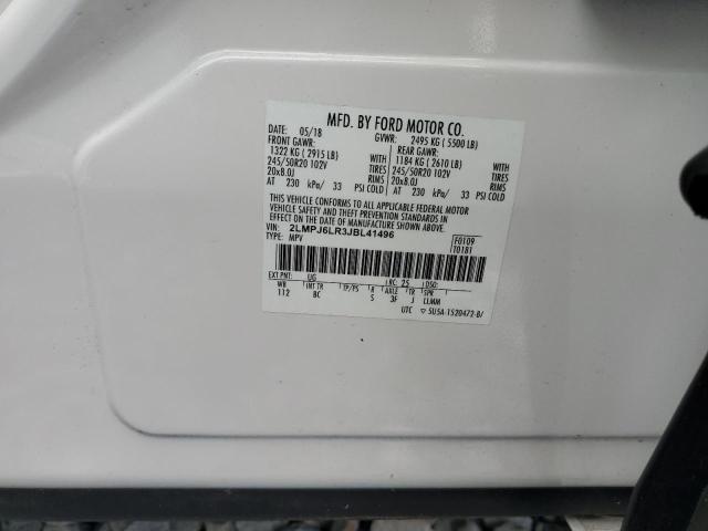 2LMPJ6LR3JBL41496 - 2018 LINCOLN MKX RESERVE Blanco foto 13