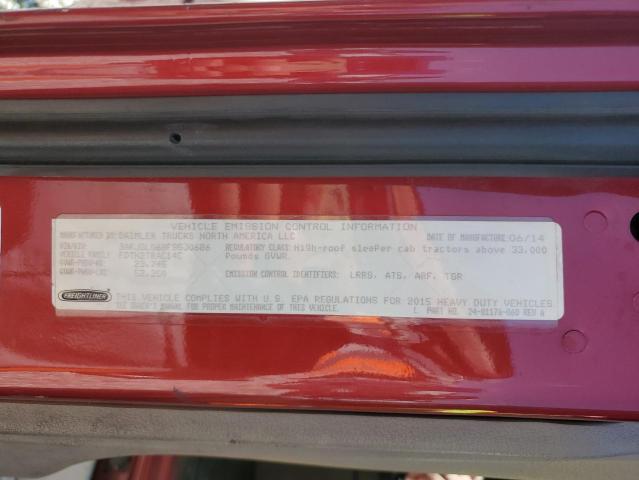 3AKJGLD68FSGJ0686 - 2015 FREIGHTLINER CASCADIA 1 Կարմիր լուսանկար 10