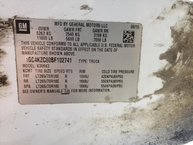 1GC4KZC80BF102741 - 2011 CHEVROLET SILVERADO K3500 WHITE photo 12