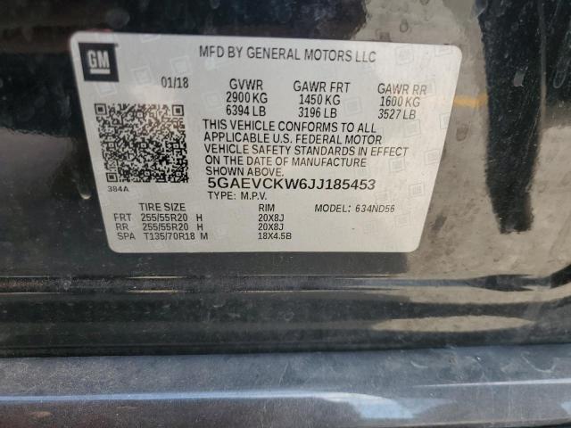 5GAEVCKW6JJ185453 - 2018 BUICK ENCLAVE AVENIR BLACK photo 13