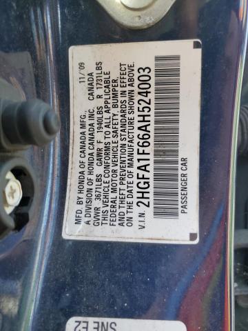 2HGFA1F66AH524003 - 2010 HONDA CIVIC LX-S 蓝色 照片 13