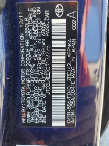 JTDBU4EEXC9173775 - 2012 TOYOTA COROLLA BASE Mavi foto 12