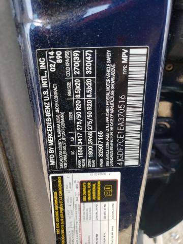 4JGDF7CE1EA370516 - 2014 MERCEDES-BENZ GL 450 4MATIC BLUE photo 13