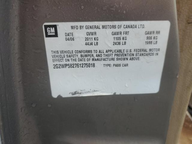 2G2WP582761275018 - 2006 PONTIAC GRAND PRIX თაფლისფერი ფოტო 12