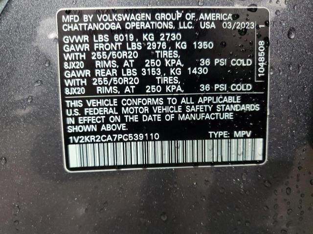 1V2KR2CA7PC539110 - 2023 VOLKSWAGEN ATLAS SE Gris foto 13