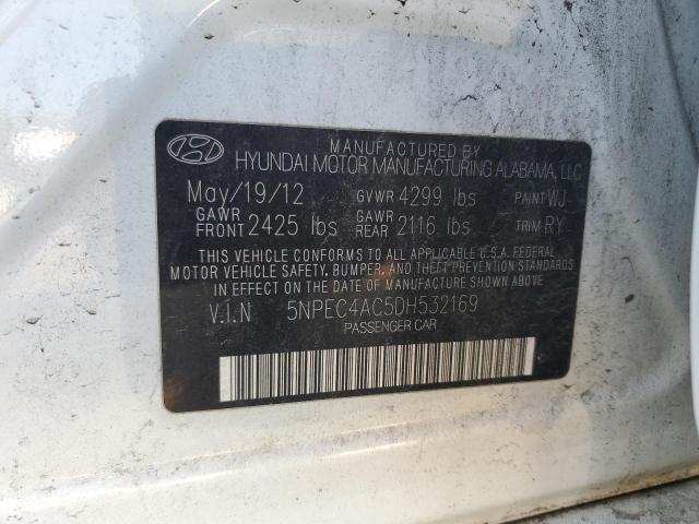 5NPEC4AC5DH532169 - 2013 HYUNDAI SONATA SE WHITE photo 12