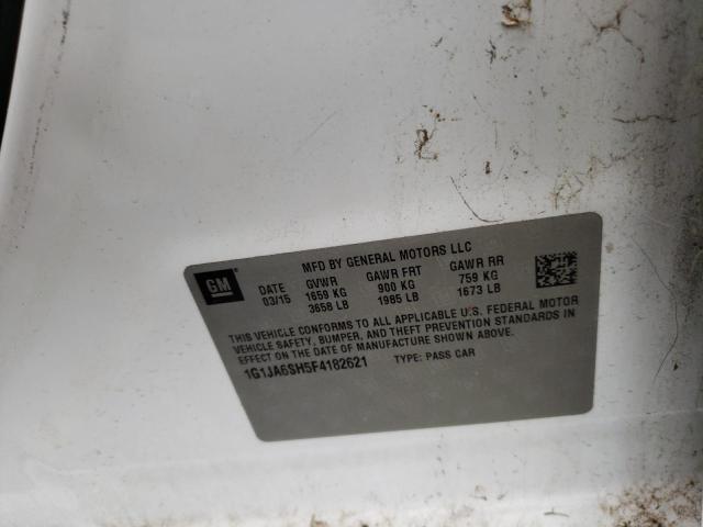 1G1JA6SH5F4182621 - 2015 CHEVROLET SONIC LS WHITE photo 12