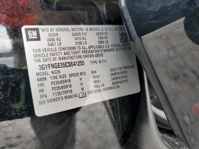 3GYFNGE35CS641255 - 2012 CADILLAC SRX أسود صورة 13