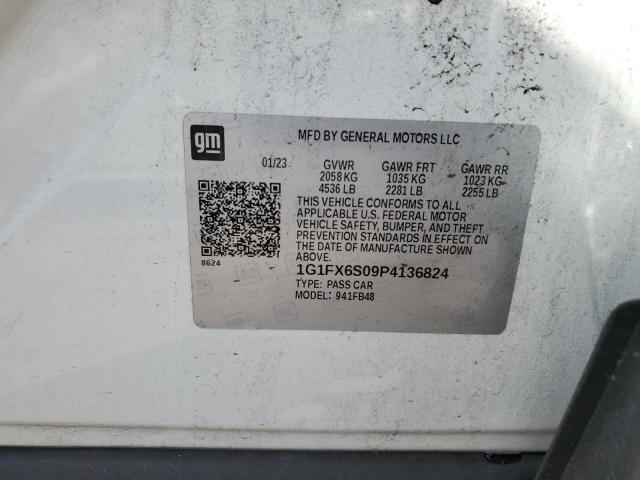 1G1FX6S09P4136824 - 2023 CHEVROLET BOLT EV 2LT WHITE photo 12