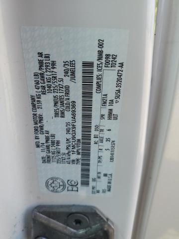 1FMCU9GX9FUA69369 - 2015 FORD ESCAPE SE 白色 照片 13