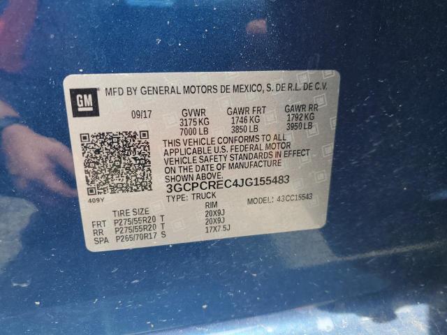 3GCPCREC4JG155483 - 2018 CHEVROLET SILVERADO C1500 LT Blau Foto 12