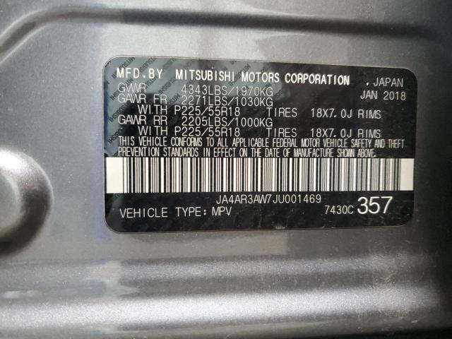 JA4AR3AW7JU001469 - 2018 MITSUBISHI OUTLANDER ES Մոխրագույն լուսանկար 13