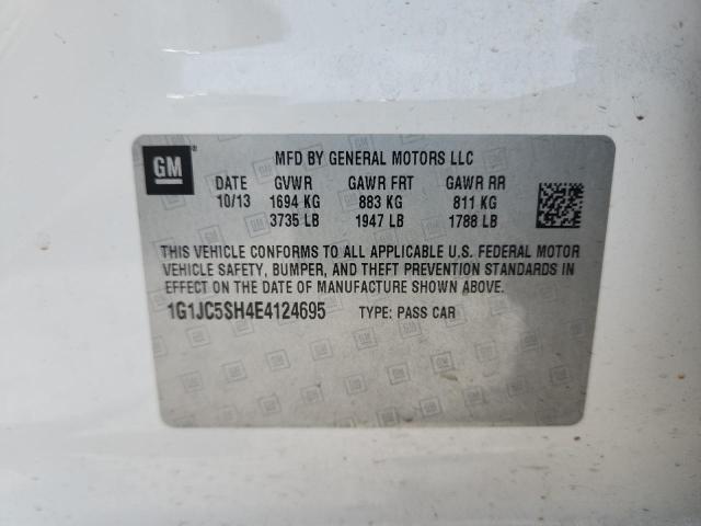 1G1JC5SH4E4124695 - 2014 CHEVROLET SONIC LT WHITE photo 12