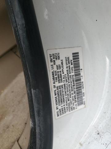 5FNRL38737B446270 - 2007 HONDA ODYSSEY EXL WHITE photo 13