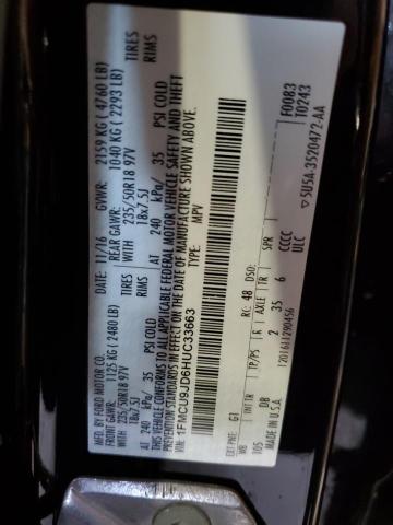 1FMCU9JD6HUC33663 - 2017 FORD ESCAPE TITANIUM BLACK photo 13