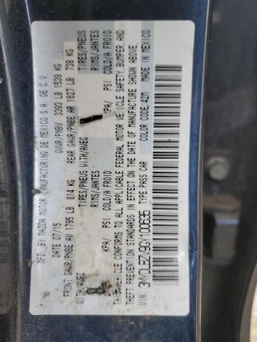 3MYDLBZV9GY100635 - 2016 TOYOTA SCION IA BLUE photo 12