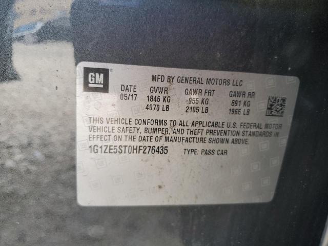 1G1ZE5ST0HF276435 - 2017 CHEVROLET MALIBU LT GRAY photo 12