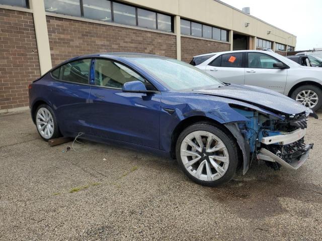 5YJ3E1EA4NF369166 - 2022 TESLA MODEL 3 BLUE photo 4