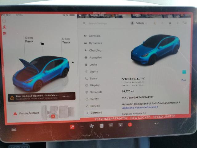 7SAYGAEE4PF744787 - 2023 TESLA MODEL Y GRAY photo 9