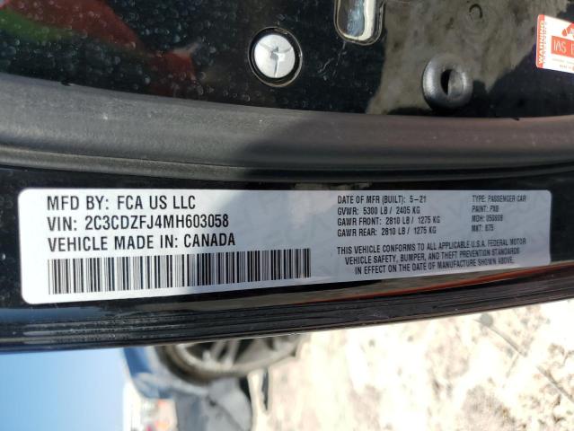 2C3CDZFJ4MH603058 - 2021 DODGE CHALLENGER R/T SCAT PACK BLACK photo 13