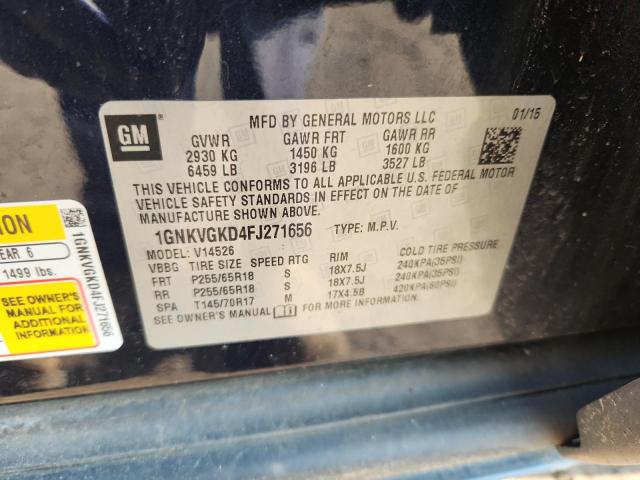 1GNKVGKD4FJ271656 - 2015 CHEVROLET TRAVERSE LT 蓝色 照片 13