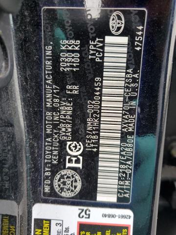 4T1B11HK2JU004459 - 2018 TOYOTA CAMRY L BLACK photo 13