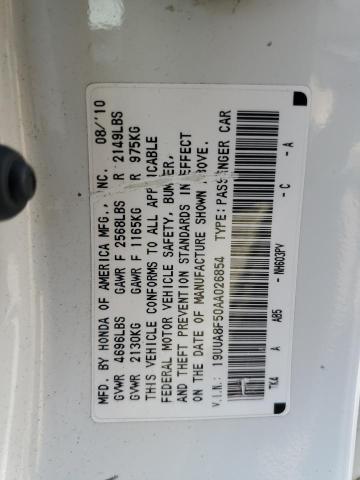 19UUA8F50AA026854 - 2010 ACURA TL 白色 照片 13