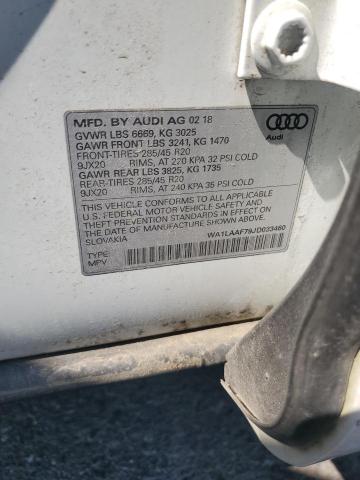 WA1LAAF79JD033460 - 2018 AUDI Q7 PREMIUM PLUS Biały zdjęcie 13