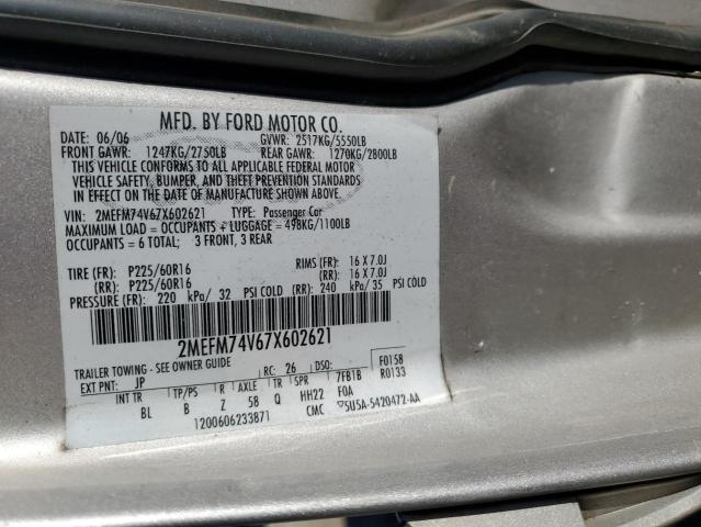 2MEFM74V67X602621 - 2007 MERCURY GRAND MARQ GS SILVER photo 12