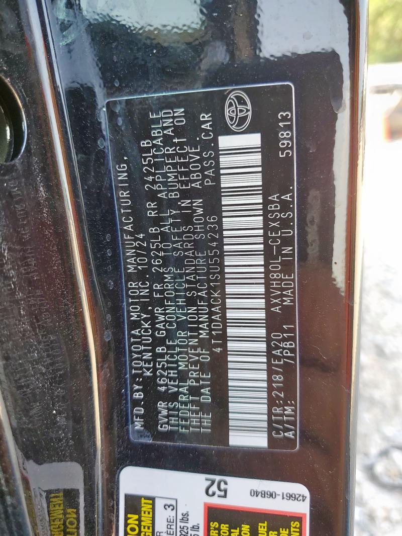 4T1DAACK1SU554236 - 2025 TOYOTA CAMRY XSE BLACK photo 13