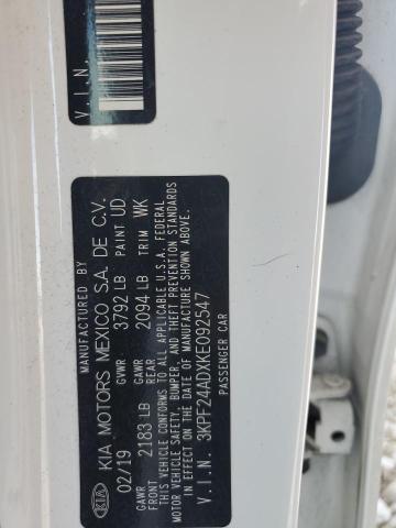 3KPF24ADXKE092547 - 2019 KIA FORTE FE Ağ foto 12