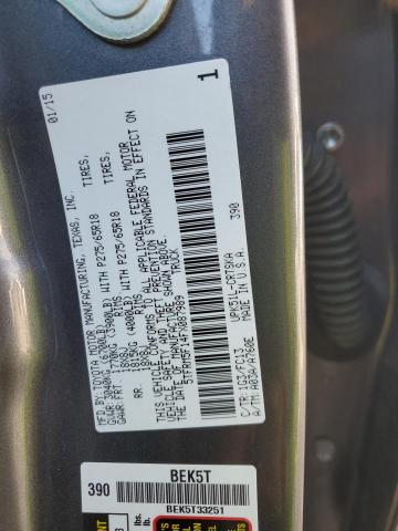 5TFRM5F14FX087989 - 2015 TOYOTA TUNDRA DOUBLE CAB SR/SR5 GRAY photo 12