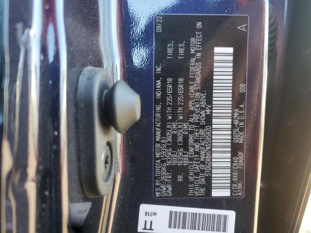 5TDGZRBH7NS595820 - 2022 TOYOTA HIGHLANDER XLE Niebieski zdjęcie 13