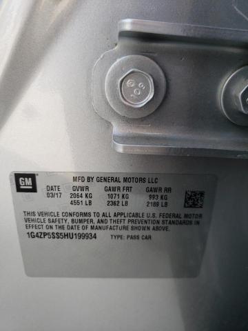 1G4ZP5SS5HU199934 - 2017 BUICK LACROSSE ESSENCE ვერცხლისფერი ფოტო 12