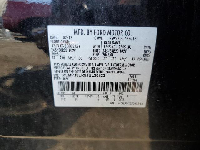 2LMPJ8LR9JBL30823 - 2018 LINCOLN MKX RESERVE Սև լուսանկար 12