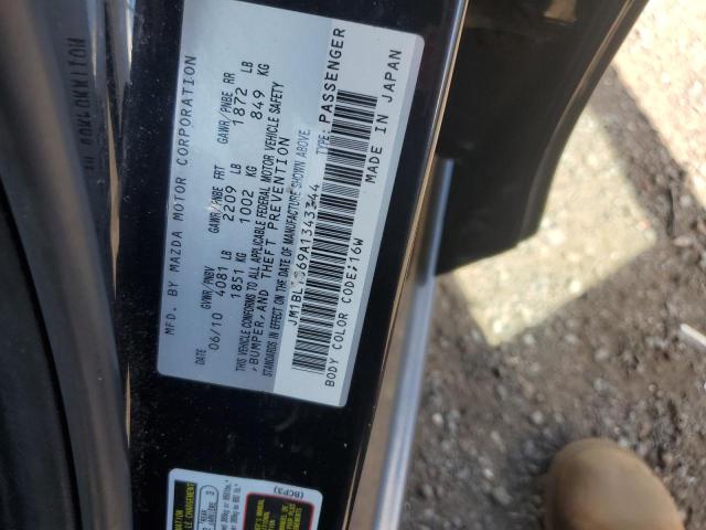 JM1BL1S69A1343344 - 2010 MAZDA 3 S შავი ფოტო 12