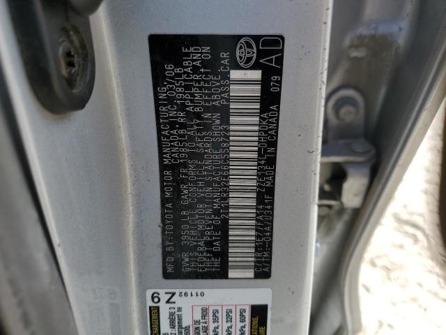 2T1LR32E66C558723 - 2006 TOYOTA COROLLA MA BASE SILVER photo 13