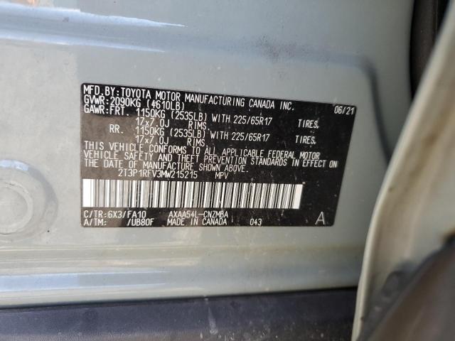 2T3P1RFV3MW215215 - 2021 TOYOTA RAV4 XLE GREEN photo 13