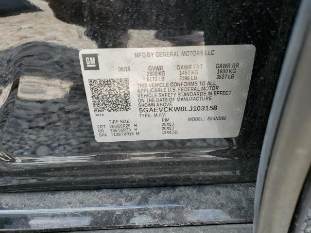 5GAEVCKW8LJ103158 - 2020 BUICK ENCLAVE AVENIR BLACK photo 13