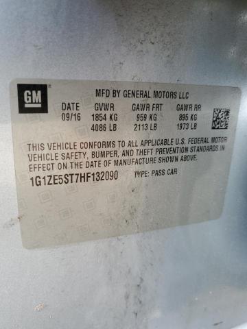 1G1ZE5ST7HF132090 - 2017 CHEVROLET MALIBU LT SILVER photo 12